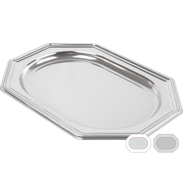 Luksus ottekantede sølv PET-bakker